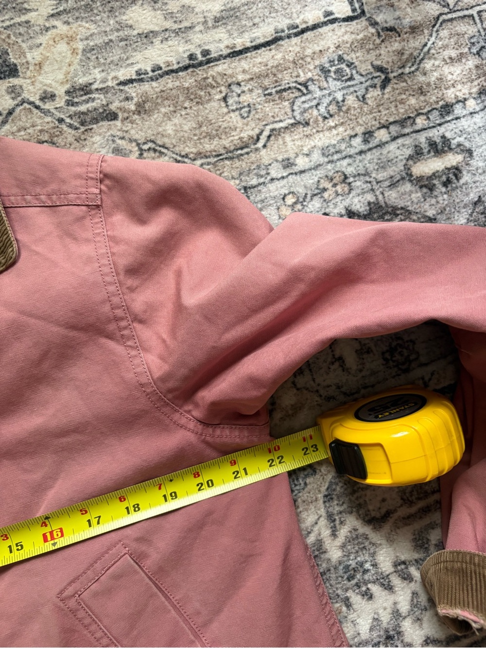 Vintage 90s LL BEAN barn chore coat in baby pink brown corduroy sz M 100% cotton - Picture 10 of 16